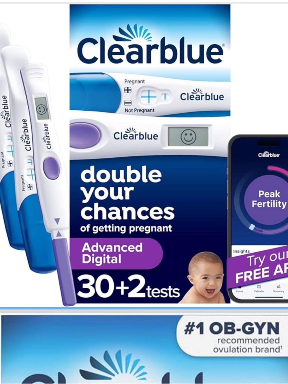 Clearblue Advanced Digital Ovulation Test Kit, 32 Count